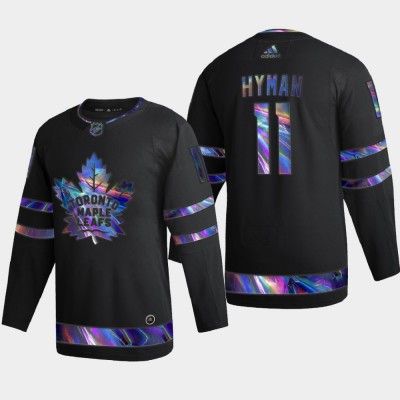 Toronto Toronto Maple Leafs #11 Zach Hyman Men's Nike Iridescent Holographic Collection NHL Jersey Black